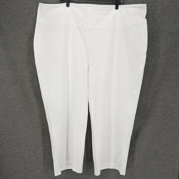 Women with Control Pants - Women with Control Tall Tummy Control Full Leg Crop Pants White Women's Size 4XT